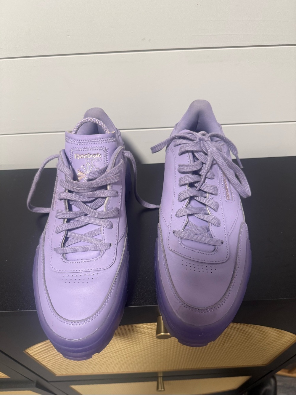 Reebok Lavender Cardi B Platform Sneakers